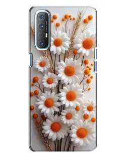 Чохол для OPPO Reno 3 з картинкою «Білі сухоцвіти»