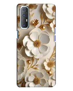 Чохол для OPPO Reno 3 з картинкою «Білі паперові квіти»