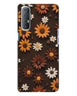 Чохол для OPPO Reno 3 з картинкою «Візерунок з маленьких соняшників»