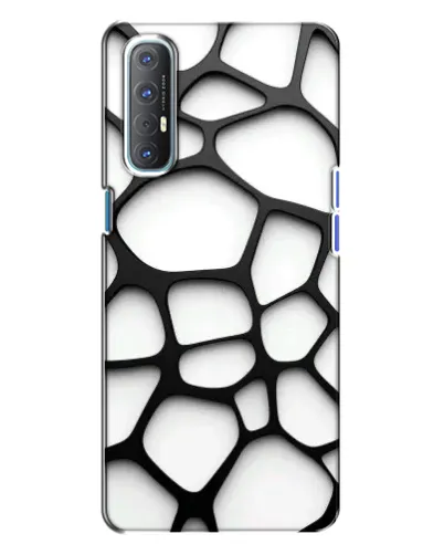 Чехол для OPPO Reno 3 с картинкой «Белая объемная сетка»