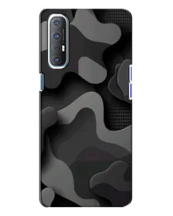 Чехол для OPPO Reno 3 с картинкой «Темный абстрактный камуфляж»