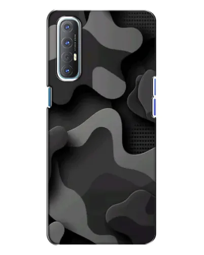 Чехол для OPPO Reno 3 с картинкой «Темный абстрактный камуфляж»