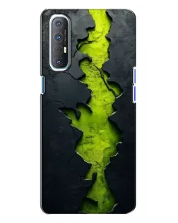 Чехол для OPPO Reno 3 с картинкой «Салатовый разлом скалы»