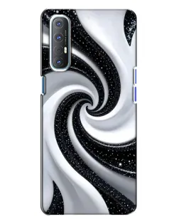 Чехол для OPPO Reno 3 с картинкой «Черно-белая спираль»