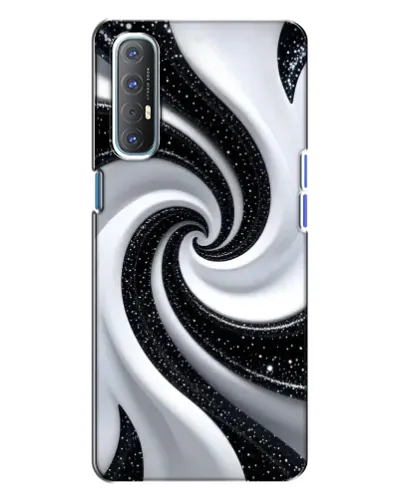 Чехол для OPPO Reno 3 с картинкой «Черно-белая спираль»