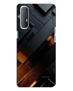 Чехол для OPPO Reno 3 с картинкой «Черные геометрические блоки»