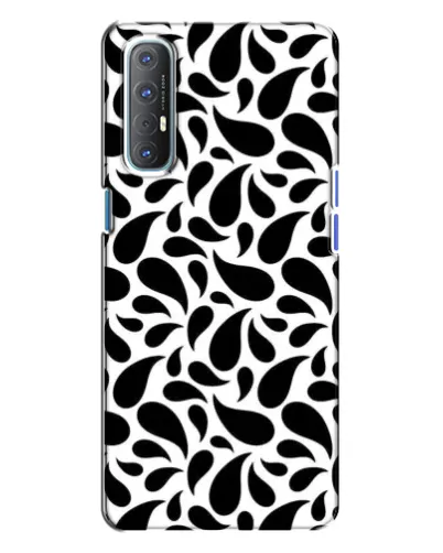 Чехол для OPPO Reno 3 с картинкой «Контрастные черные капли»