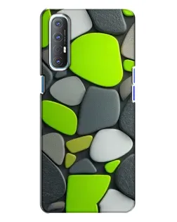 Чехол для OPPO Reno 3 с картинкой «Яркая неоновая галька»