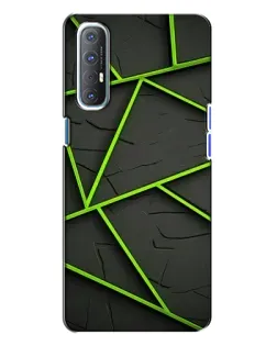 Чехол для OPPO Reno 3 с картинкой «Зеленые геометрические линии»