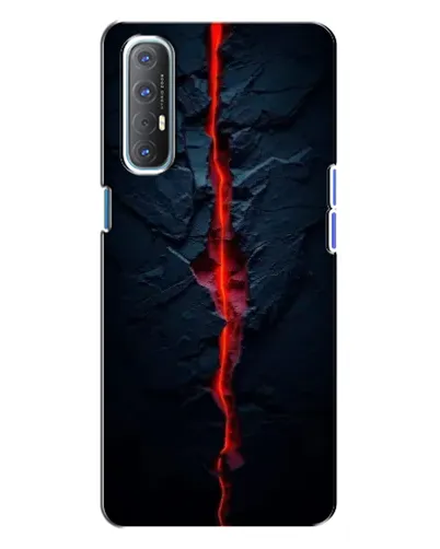 Чехол для OPPO Reno 3 с картинкой «Kрасная лавовая трещина»