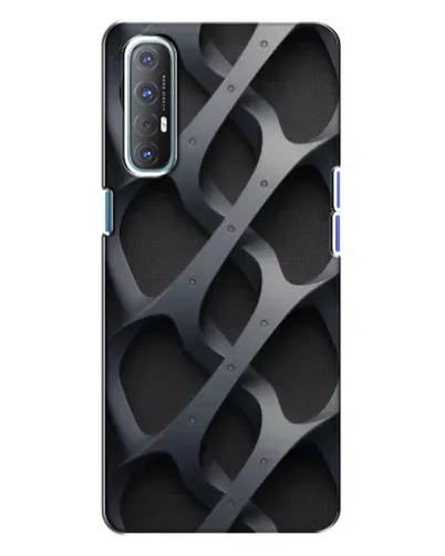 Чехол для OPPO Reno 3 с картинкой «Объемное серое плетение»