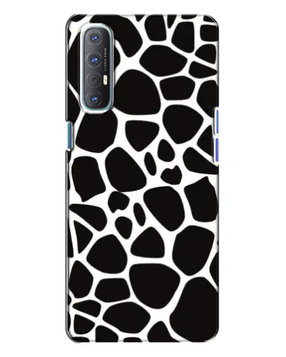 Чехол для OPPO Reno 3 с картинкой «Черно-белый жираф»