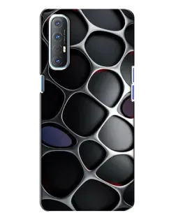 Чехол для OPPO Reno 3 с картинкой «Объемная темная решетка»