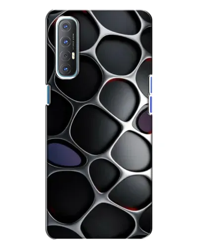 Чехол для OPPO Reno 3 с картинкой «Объемная темная решетка»