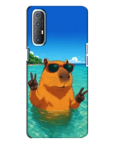 Чехол для OPPO Reno 3 с картинкой «Морская капибара»