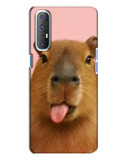 Чехол для OPPO Reno 3 с картинкой «Капибара с языком»
