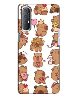 Чехол для OPPO Reno 3 с картинкой «Стикерпак с капибарами»