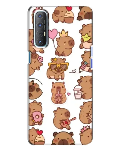 Чехол для OPPO Reno 3 с картинкой «Стикерпак с капибарами»