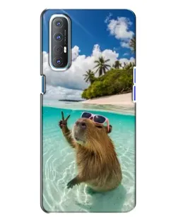 Чехол для OPPO Reno 3 с картинкой «Капибара на море»
