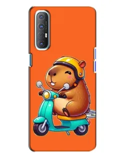 Чехол для OPPO Reno 3 с картинкой «Капибара на скутере»