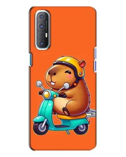 Чехол для OPPO Reno 3 с картинкой «Капибара на скутере»
