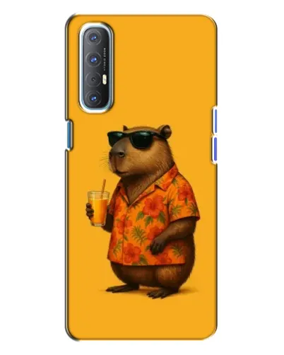 Чехол для OPPO Reno 3 с картинкой «Капибара на отдыхе»