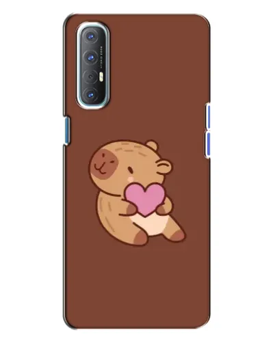 Чехол для OPPO Reno 3 с картинкой «Капибара с сердцем»