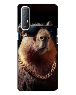 Чехол для OPPO Reno 3 с картинкой «Капибара золотая цепь»