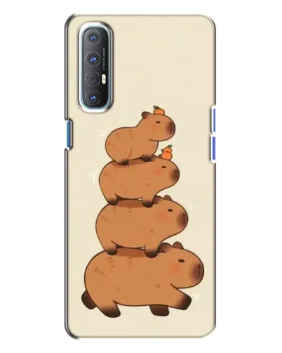 Чехол для OPPO Reno 3 с картинкой «Башня из капибар»
