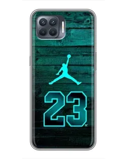 Чехол для OPPO Reno 4 Lite с картинкой «Jordan Cyan 23»