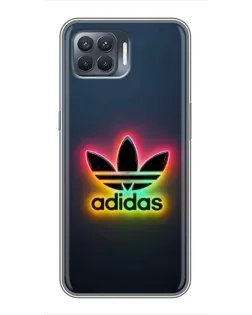Чехол для OPPO Reno 4 Lite с картинкой «Неоновый Adidas»
