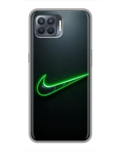 Чехол для OPPO Reno 4 Lite с картинкой «Неоновый контур Nike»