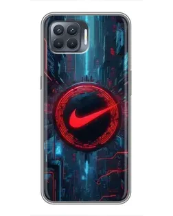 Чехол для OPPO Reno 4 Lite с картинкой «Техногенный стиль Nike»