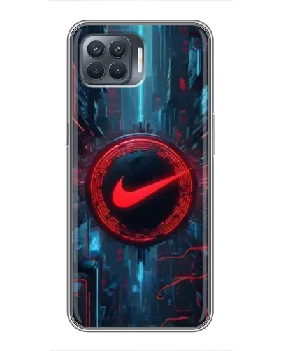 Чехол для OPPO Reno 4 Lite с картинкой «Техногенный стиль Nike»