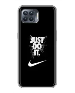 Чехол для OPPO Reno 4 Lite с картинкой «Текстовый принт Nike»
