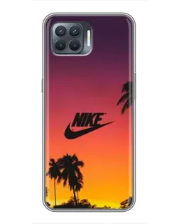 Чехол для OPPO Reno 4 Lite с картинкой «Nike на закате солнца»