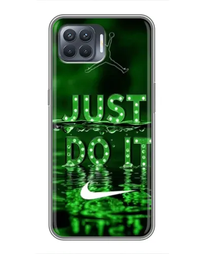 Чехол для OPPO Reno 4 Lite с картинкой «Зеленый неоновый Nike»