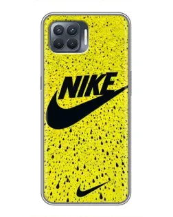 Чехол для OPPO Reno 4 Lite с картинкой «Желтый текстурный Nike»