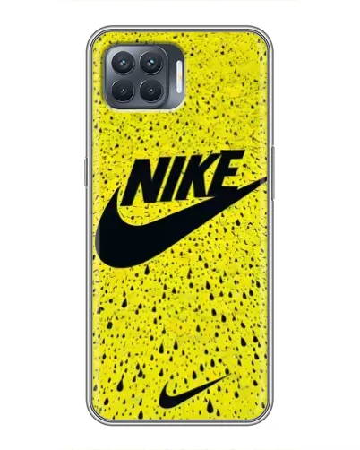 Чехол для OPPO Reno 4 Lite с картинкой «Желтый текстурный Nike»