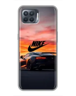 Чехол для OPPO Reno 4 Lite с картинкой «Nike и суперкар»