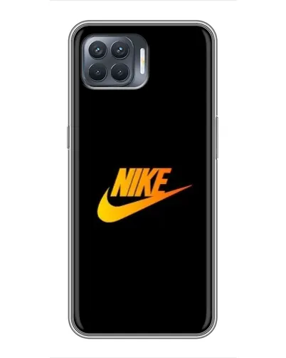 Чехол для OPPO Reno 4 Lite с картинкой «Золотой логотип Nike»