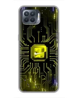 Чехол для OPPO Reno 4 Lite с картинкой «Nike — золотая искра»