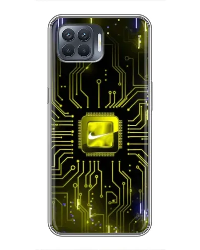 Чехол для OPPO Reno 4 Lite с картинкой «Nike — золотая искра»