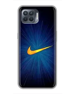 Чехол для OPPO Reno 4 Lite с картинкой «Синий пульс Nike»