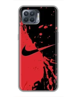 Чехол для OPPO Reno 4 Lite с картинкой «Красные брызги Nike»