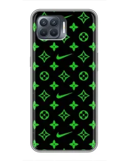 Чехол для OPPO Reno 4 Lite с картинкой «Неоновый принт LV»