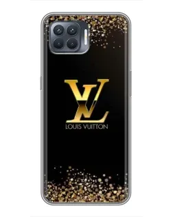 Чехол для OPPO Reno 4 Lite с картинкой «LV — золотые искры»