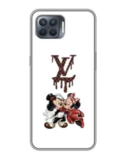 Чехол для OPPO Reno 4 Lite с картинкой «LV и Микки Маус»