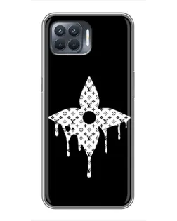 Чехол для OPPO Reno 4 Lite с картинкой «Цветочная монограмма»
