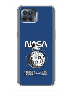 Чехол для OPPO Reno 4 Lite с картинкой «NASA — лунная миссия»